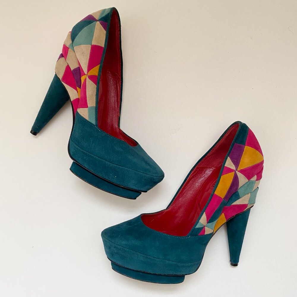 Cesare Paciotti Patchwork Suede Pumps - image 4